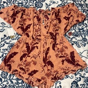 Pink Floral Short Romper Sz small